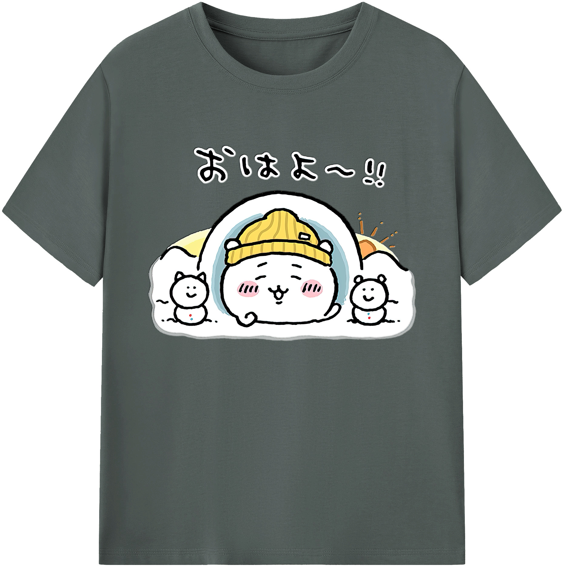 （画像用） ちいかわ ちいかわ Chii-kawa chiikawa 綿100％ メンズ半袖Tシャツ｜肌触りやわらか＆通気性